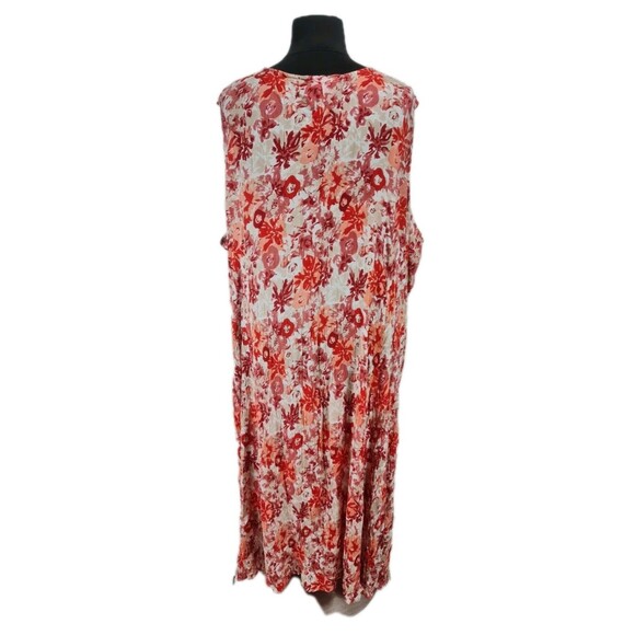 WOMAN WITHIN Women Plus Size 6X Floral Maxi Dress Crew Neck Sleeveless 115A - Picture 3 of 5